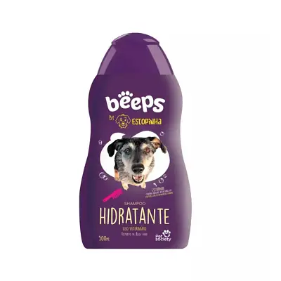 Shampoo Hidratante Beeps Estopinha Cães e Gatos Pet Society 480ml