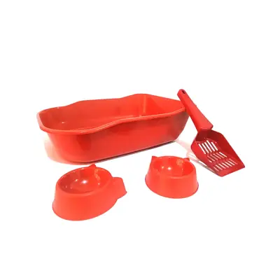 Kit Gatos Duracats Bandeja Higienica Single Vermelho