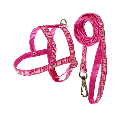 Peitoral com Guia Griff Dog Rosa para Cães