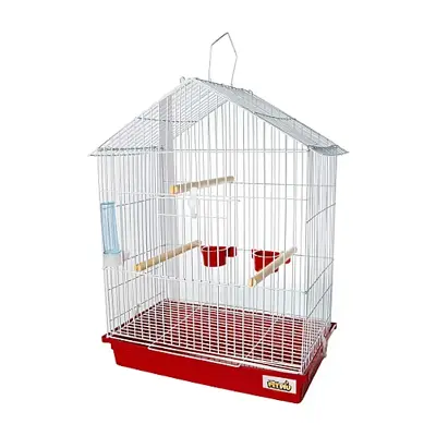 Gaiola Para Calopsita Teto Aramado Jel Plast Vermelho