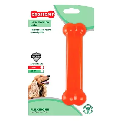 Brinquedo Mordedor Osso Flexibone Cães Até 15kg Sabor Menta Odontopet