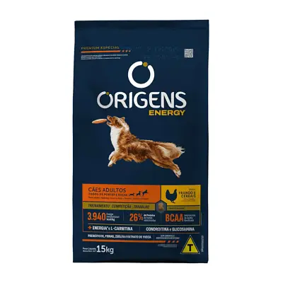 Ração Origens Para Cães Adultos Energy Frango 15Kg
