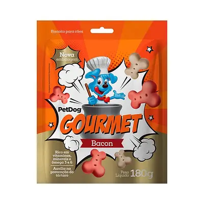 Biscoito PetDog Gourmet Bacon 180g