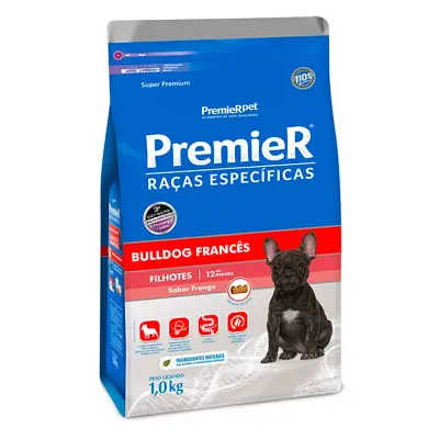 Ração Premier Raças Específicas Bulldog Francês Cães Filhotes Frango 1kg