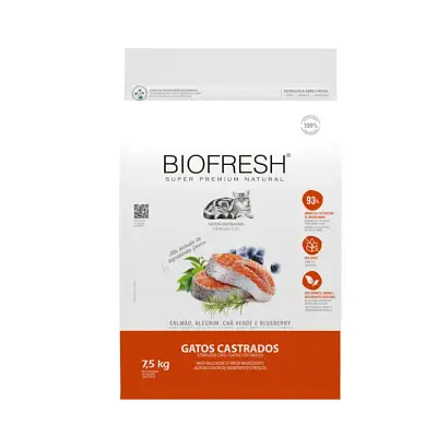 Ração Biofresh Gatos Castrados Salmão 7,5kg
