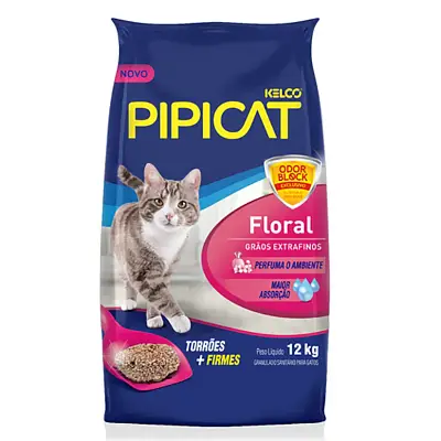 Areia Higiênica Pipicat Floral 12kg