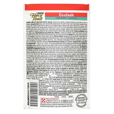 Ração Úmida Gatos Fancy Feast Goulash Peru Sachê 85g