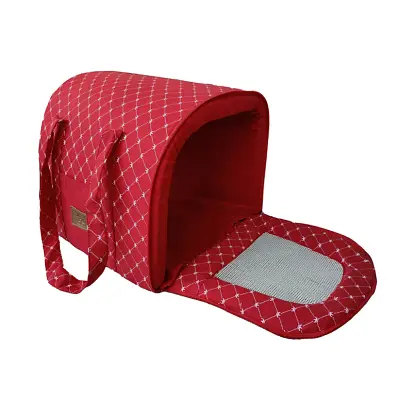 Bolsa Transporte Fechado Cães e Gatos Fabrica Pet Coroa Vermelha