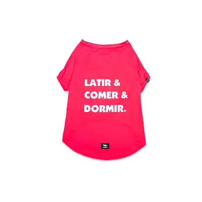Roupa Dognerd Latir, Comer e Dormir com UV50 Rosa para Cães