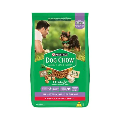 Ração Nestlé Purina Dog Chow Filhotes Extra Life Raças Pequena Sabor Carne e Frango 10,1kg