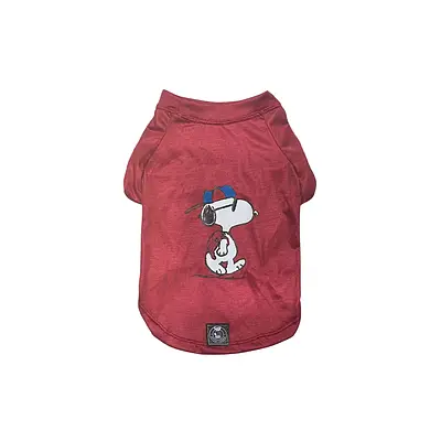Camiseta Zooz Pets Snoopy Acadêmico Vinho para Cães