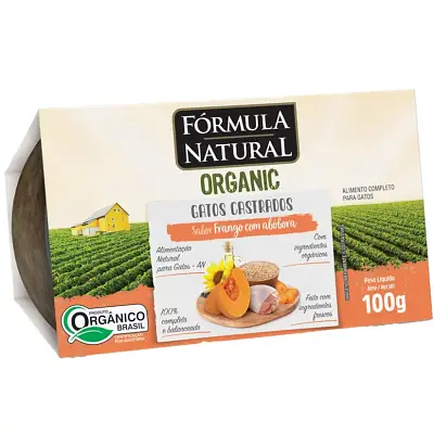 Ração Úmida Para Gatos Adultos Castrados Frango e Abóbora 100g
