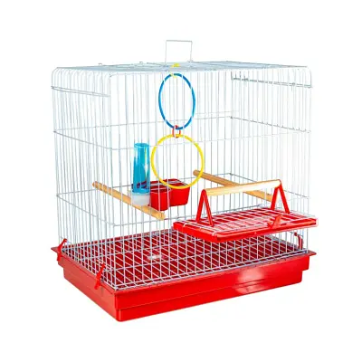 Gaiola para Calopsita Confort Vermelho Jel Plast