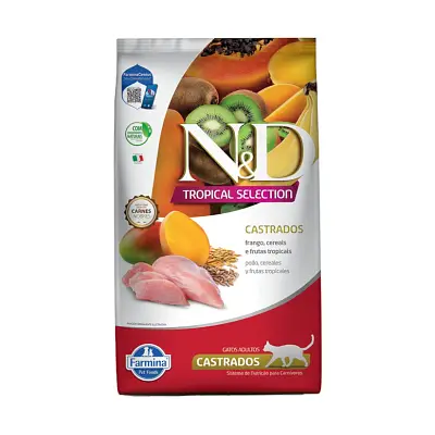 Ração ND Tropical Selection para Gatos Castrados Frango 400g
