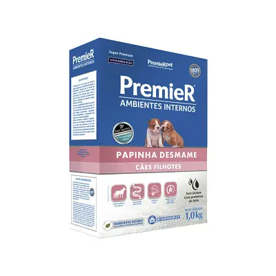 Papinha Desmame Premier Pet Ambientes Internos Cães Filhotes 1kg