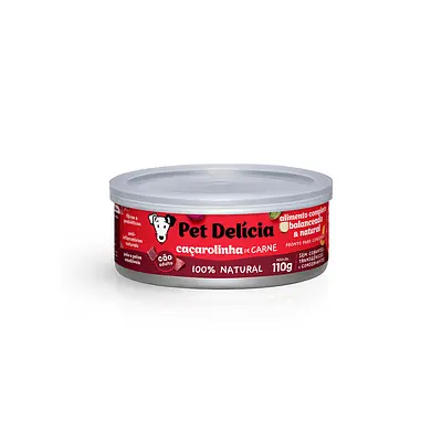 Ração Úmida Natural Pet Delícia Caçarolinha de Carne para Cães