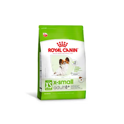 Ração Seca Royal Canin X-Small Adult 8+ para Cães Adultos e Idosos de Porte Miniatura com 8 Anos ou mais