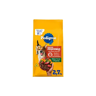 Ração Pedigree Carne e Vegetais Cães Adultos Raças Pequenas e Minis
