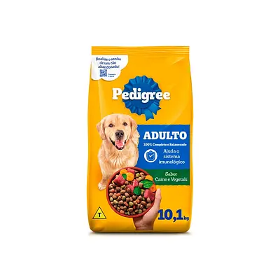 Ração Pedigree Carne e Vegetais Cães Adultos Raças Médias e Grandes