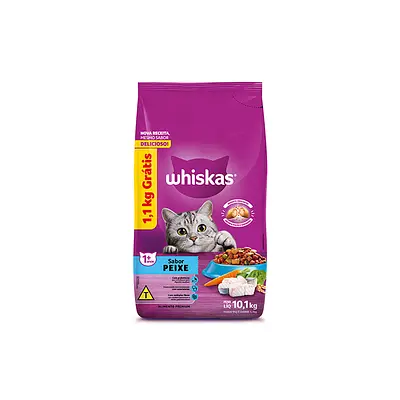 Ração Whiskas para Gatos Adultos Sabor Peixe