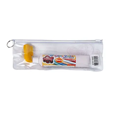 Conjunto de Higiene Dental CatDog Para Cães e Gatos Sabor Neutro - Cores Sortidas