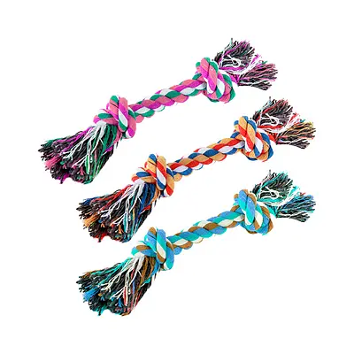 Brinquedo Chalesco Corda Dental Bone Grande para Cães - Cores Sortidas