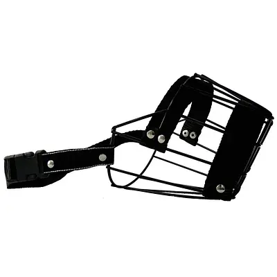 Focinheira AMF Para Cães Metal, Polipropileno e Nylon Preto
