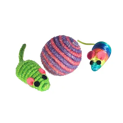 Brinquedo Chalesco Kit Bola Ratinho Colorido para Gatos