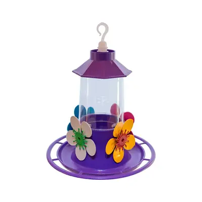 Bebedouro Beija-Flor Luxo Chapéu com Poleiro Jel Plast Lilás 250ml