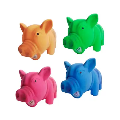 Brinquedo Chalesco Porco em Látex para Cães - Cores Sortidas