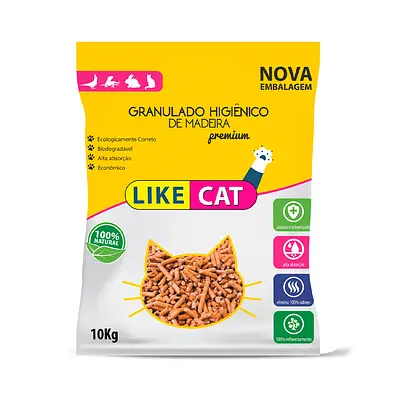 Granulado Higiênico de Madeira Like Cat