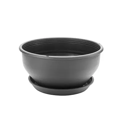 Vaso com Prato Desli Cuia Preto
