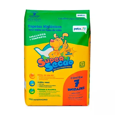 Tapete Higiênico Petix Cães Super Secão 7 Unidades
