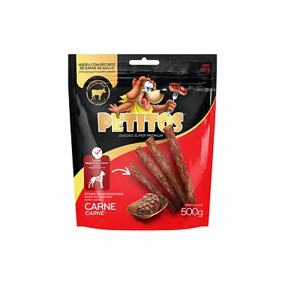 Snack Petitos Para Cães Sticks Sabor Carne