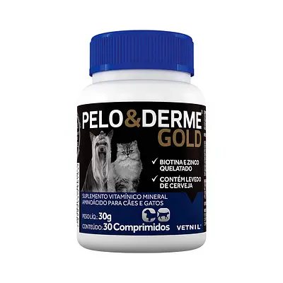 Pelo & Derme Gold Vetnil para Cães e Gatos 30un