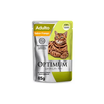Ração Úmida Optimum Sachê para Gatos Adultos Frango 85 g