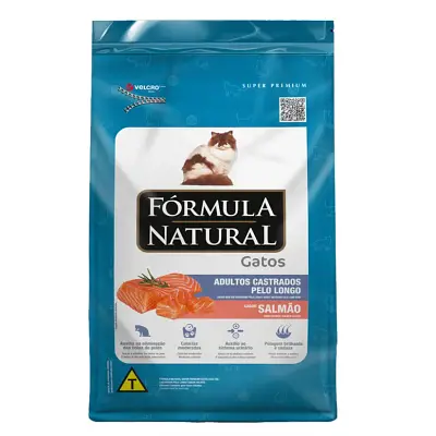 Ração Fórmula Natural Super Premium Gatos Castrados Pelos Longos Salmão 7kg