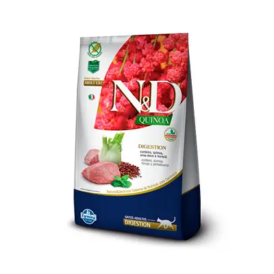Ração Quinoa Digestion N&D para Gatos Adultos sabor Cordeiro