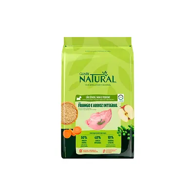 Ração Guabi Natural para Cães Sênior de Porte Mini e Pequeno Sabor Frango e Arroz Integral