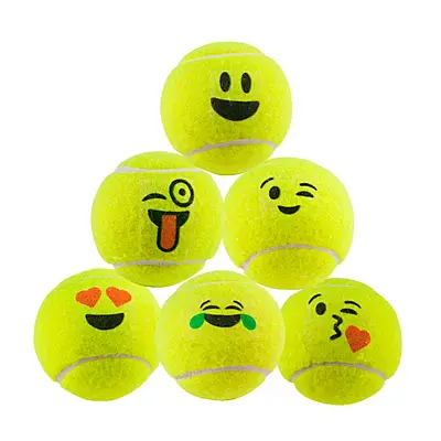 Brinquedo LCM Bola de Tênis Emoji para Cães - Cores Sortidas