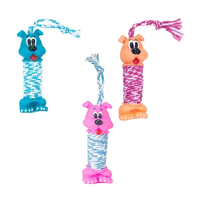 Brinquedo LCM Cachorro com Corda para Cães - Cores Sortidas