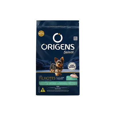 Ração Origens para Cães Filhotes de Porte Mini e Pequeno Sabor Frango e Cereais