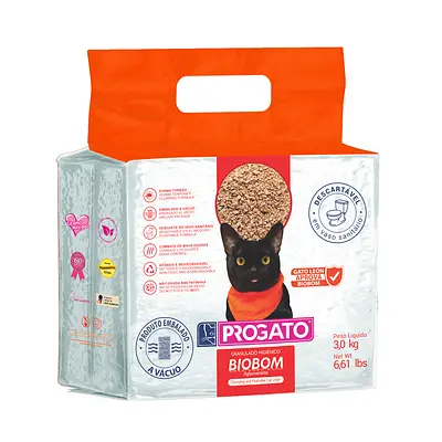 Granulado Higiênico Progato Biobom para Gatos 3kg