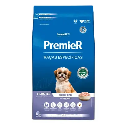 Ração Premier Raças Específicas Shih Tzu Cães Filhotes Frango 2,5kg