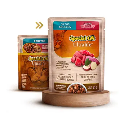 Ração Special Cat Sache Gatos Adultos Carne 85g