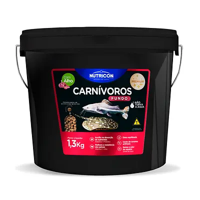 Ração Carnívoros Fundo Nutricon com Alho para Peixes