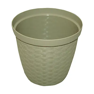Cachepô FG Okla Rattan Cinza Taupe para Jardim