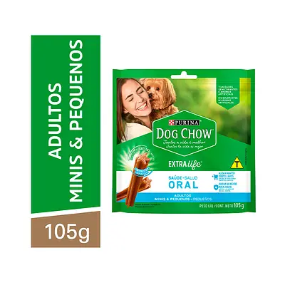 Petisco Purina Dog Chow Extra Life Saúde Oral para Cães de Porte Mini e Pequeno - 105 g