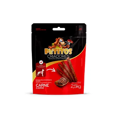 Snack Petitos Stick de Carne para Cães 2,5kg