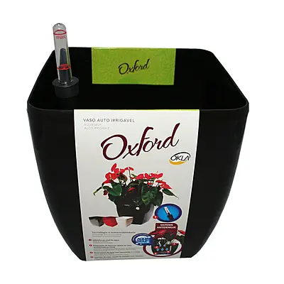 Vaso Autoirrigável Okla Oxford Preto 3L
